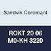 Sandvik Coromant RCKT 20 06 M0-KH 3220 MTCVD Coated Solid Carbide CoroMill 200 Profile Indexable Milling Insert, 20 Inscribed Circle, Heavy Chip Breaker, 0.25" Thick (Pack of 10)