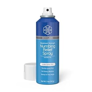 5% Lidocaine Numbing Spray Maximum Strength Relief, 5 oz, Topical Anesthetic That Sprays at Any Angle, Vegan & Cruelty-Free, Secured with Child Resistant Cap