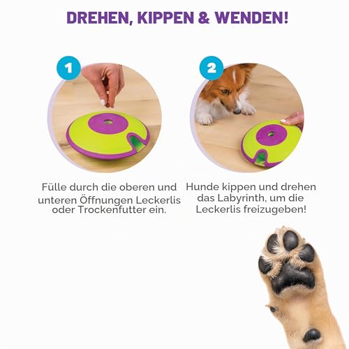 Outward Hound by Nina Ottosson Dog Treat Maze Dog Puzzle Enrichment Toy, Level 2 Intermediate, Green
