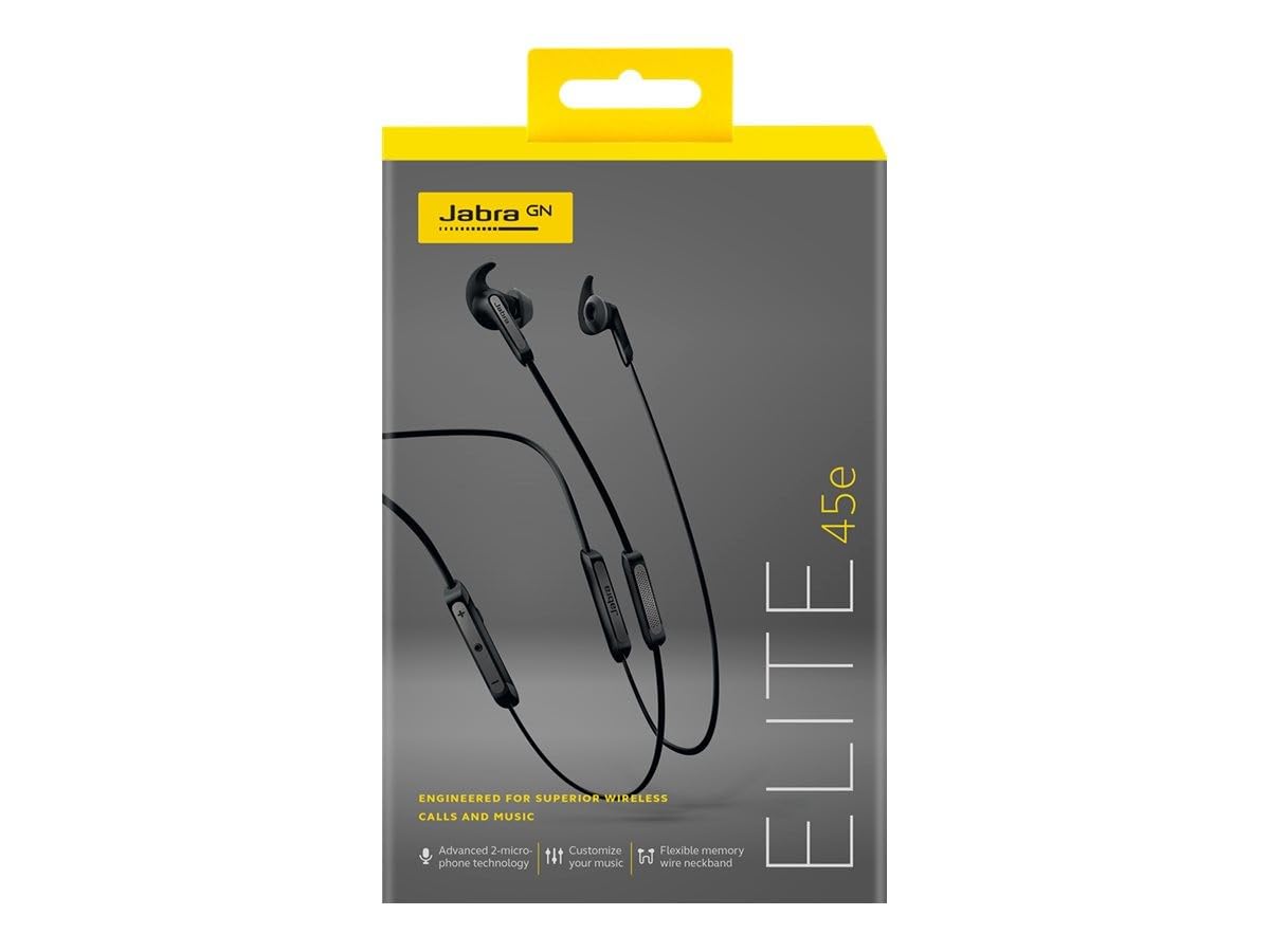 Jabra Elite 45e, Auriculares Bluetooth con Protección Impermeable para Llamadas Inalámbricas y Música, Negro Titanio