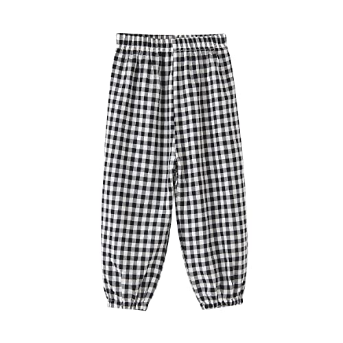 Image of BINIDUCKLING Toddler Pull Up Loose Gingham Girls Pants