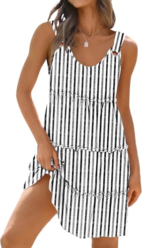 Image of ETCYY Sundresses for Women 2026 Vacation Swimsuit Cover Ups Boho Floral Beach Dress T-Shirts Tank Dresses