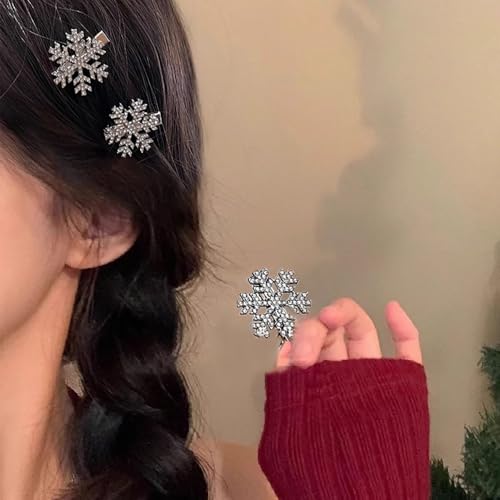 8 Piezas Pinzas para Cabello Copo de Nieve con Rhinestone miniatura 6