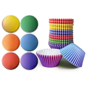 300PCS Jumbo Cupcake Liners Gradient Cupcake Cups 6 Designs Cupcake Papers Baking Cups Cupcake Wrappers (Large Size) qiqee