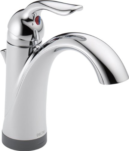 Delta Faucet Lahara Single Hole Bathroom Faucet with Touchless Technology, Chrome Bathroom Sink Faucet, Single Handle Bathroom Faucet, Bath Faucet, Push Pop-Up Drain, Chrome 538T-DST