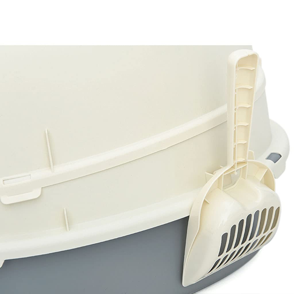 TOMYEUS Arenero Gatos Caja de Arena de Gato de Doble propósito con astas Caja de Arena de Gato Anti-Olor Totalmente Cerrado Aseo for Mascotas a Prueba de Salpicaduras Caja de Arena (Color : D)