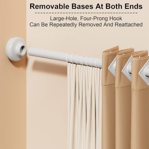 Barre de douche extensible sans perçage blanche : fixez vos rideaux sans trouer le mur - 5