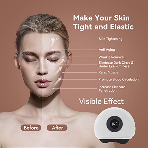 Gua Sha Facial Tools,Zdeer Electric Gua Sha With Heat & Vibration Face Massager,Gua Sha Stone Guasha Tool For Face,Anti-Aging & Wrinkles,Puffiness,Double Chin Reducer,Tension Relief(Black) #TOP3