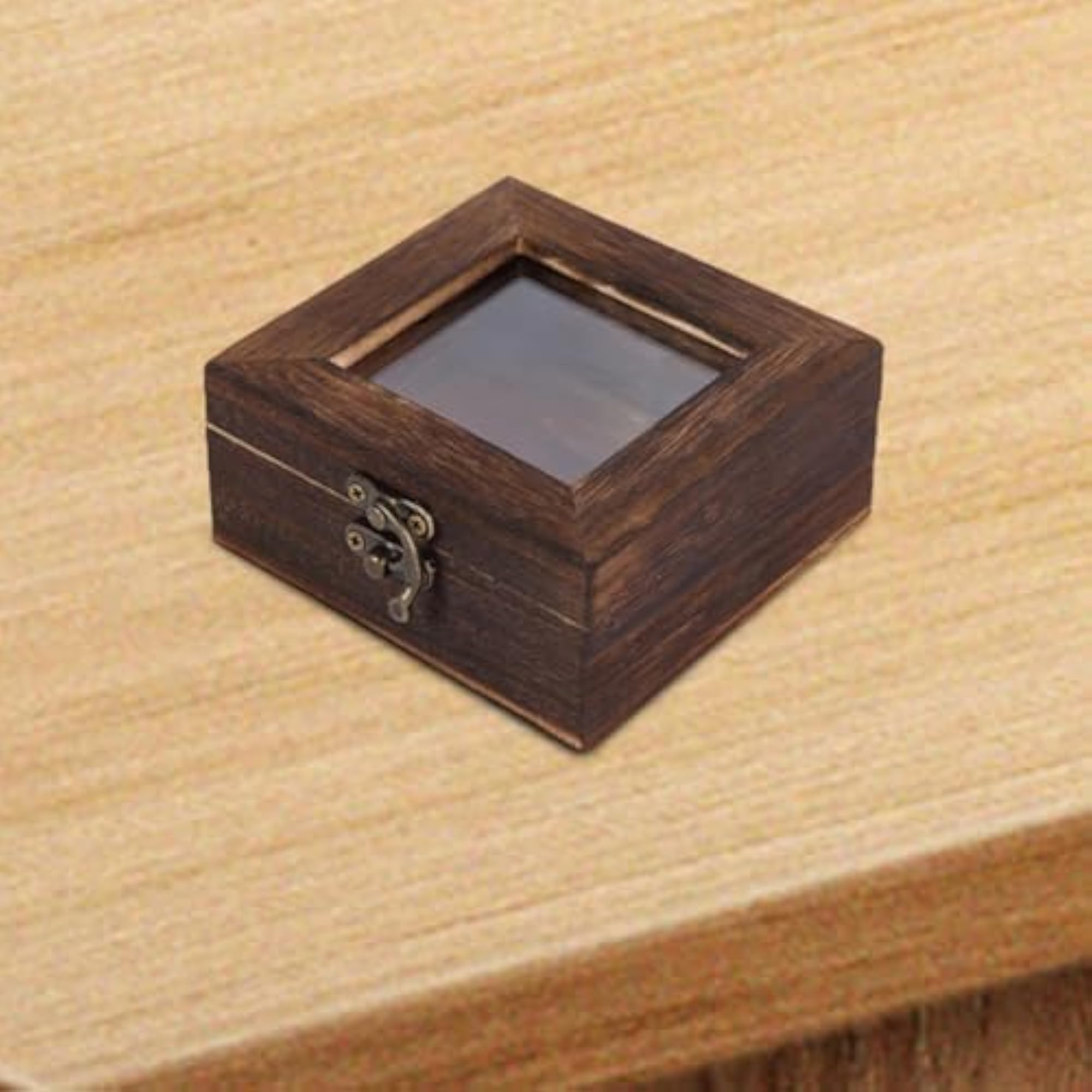 Wood Jewelry Storage Box Retro Design Display Case
