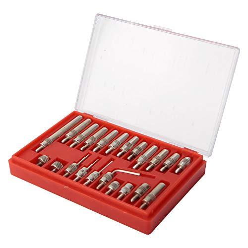 22Pcs Stainless Steel Test, Dial Indicator Probe Dial Indicator Points Set Dial Indicator Flat Tip 4 48 Hardened Steel Dial Indicator Tips Indicator 0.01Mm Dial Indicator