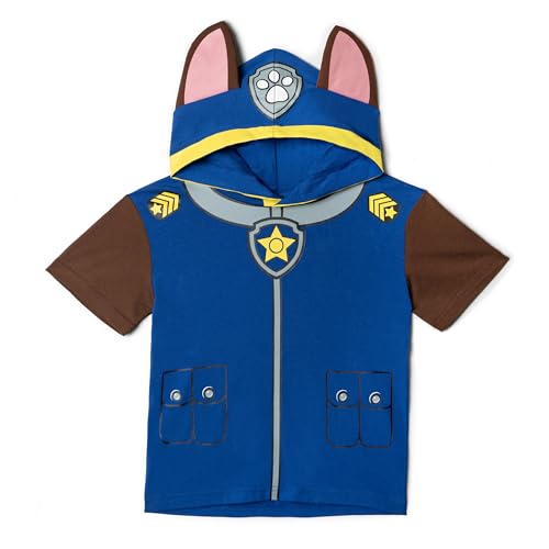 Paw Patrol Chase Toddler Boys Hooded Matching Family Cosplay T-Shirt Dark Blue 4T