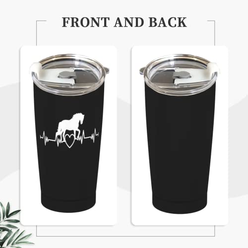 Yipaidel Horse Heartbeat Stainless Steel Mug Vacuum Insulated Tumblers Lids, Double Wall Water Cup For Home, Office, Kitchen Outdoor Ideal For Ice Drinks Or Hot Beverage 20 Oz #TOP1