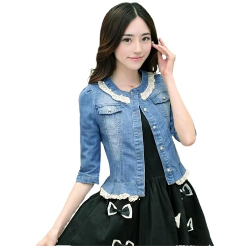 Manteau femme coupe slim manches longues veste en jean pour femmes