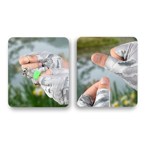 Guantes de pesca protector de manos contra rayos UV y pérdida de agarre 6
