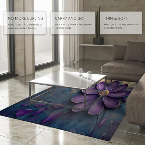Tapis de ferme lavable marguerite violette 60x90cm : la fin des sols tristes et difficiles