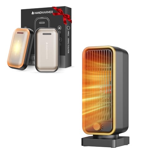 Winter Warmth Bundle: Portable Electric Heater for Indoor & Rechargeable Hand Warmer for Indoor and Outdoor Use