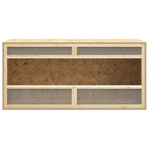 Image of Modern Engineered Wood Terrarium 39.4 x 18.5 x 18.5 Inches for Reptiles Small Animals Durable Breathable Habitat with 4mm Tempered Glass Scratch-Resistant Surface Clear