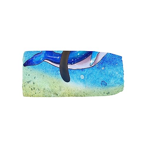 Image of 3pcs Nursery Crib Bedding Set with Comforter, Crib Sheet & Crib Skirt, Watercolor Cat Moon Blue Whale Printed Nursery Bedding for Baby Boys and Girls