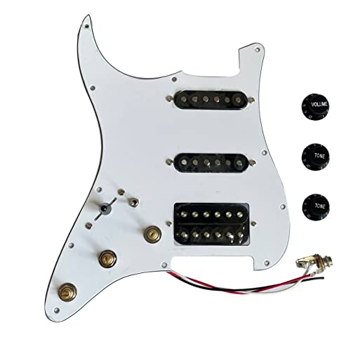 SSH Left Handed Prewired Strat Pickguard Pickup Set,3-ply