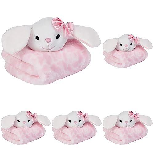 Image of Hudson Baby Unisex Baby Animal Face Security Blanket, Bunny, One Size (Pack of 5)