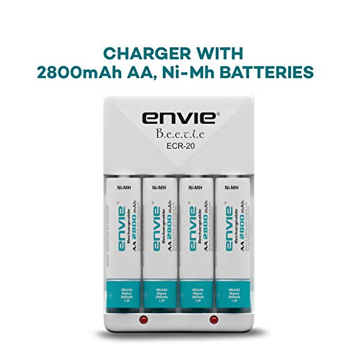 Image of ENVIE (ECR20+AA2800 4PL) Charger for AA & AAA Rechargeable Batteries