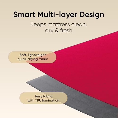 Image of Frido Waterproof Mattress Protector Single Size with 100% Spill-Proof TPU Membrane, Breathable Anti-Allergen Terry Fabric, Machine Washable, Bed Protector Cover (Deep Maroon, 78 Inches X 36 Inches)