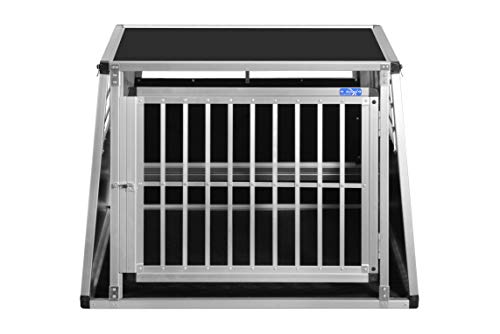 ALPUNA Transportbox N2 – Aluminium Hundebox 92×97×68,5 cm mit Notausstieg, sichere Auto Hundebox für den Kofferraum