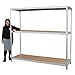 Unité de Rayonnage HD en Acier Galvanisé Étagère de Rangement 200cm x 186cm x 60cm 3 Niveaux Capacité de 1200kg sans Boulons