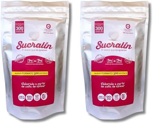SUCRALIN® – Edulcorante Sucralosa Granulado Familiar 300 gr | 100% Natural | Auténtico sabor de azúcar | Apto para Cocinar y Hornear | Para todas las Dietas | 0% Calorías | (Paquete de 2)