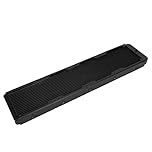 Dpofirs 480mm G1/4 Water Cooling Radiator, 18-Tubes Black Aluminium Alloy Heat Exchanger, Built-in Water Separator, Suitable for Desktop Computer Water Cooling Systems