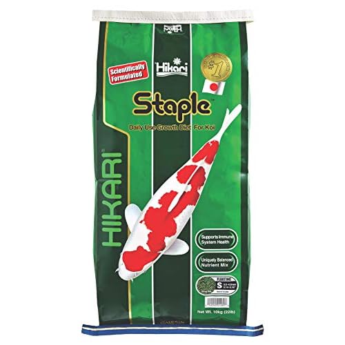 Hikari Staple Fish Food for Koi and Other Pond Fishes, Mini Pellets, 22 lb. (10 kg)