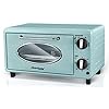 Elite Gourmet by Maximatic Americana Collection ETO147M Diner 50’s Retro Countertop Toaster oven, Bake, Toast, Fits 8” Pizza, Temperature Control & Adjustable 60-Minute Timer 1000W, 2 Slice, Mint