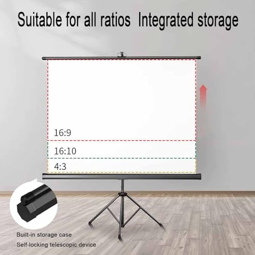 Pantalla de proyección retractable con soporte 60in miniatura 5