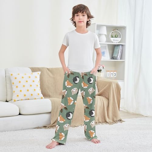 Cute Woodland Animal Heads Boys Pants for Kids Jogger Pants with Pockets S-XL 6