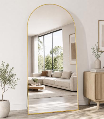 Image of Koonmi 71x28 Arched Full Length Mirror, Floor Mirror with Stand