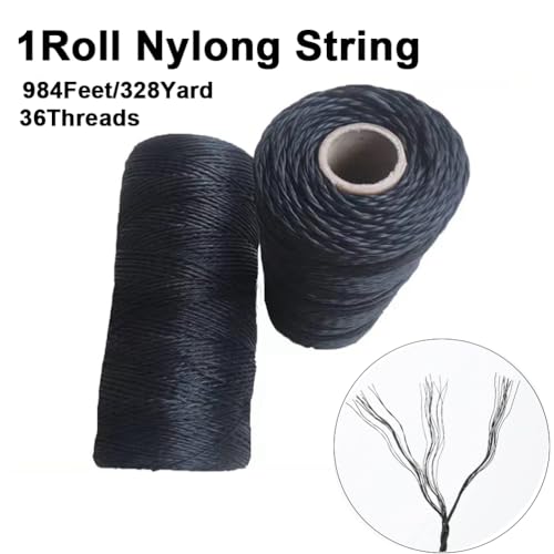 ARISKEY 984 Feet Black Nylon Twine, 36 Mason Nylon String Line, 100% Nylon Brick Line String, Durable Twisted Construction String Building Line for Masonry, Climbing Plants, Gardening, Crafting