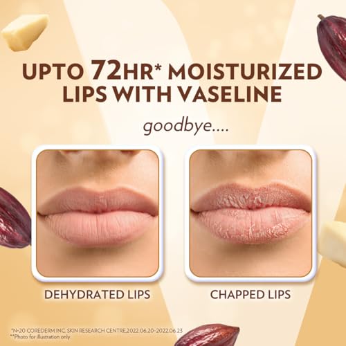 Image of Vaseline Lip Therapy Cocoa Butter | Nourishing Balm for Soft & Glowing Finish | 72Hr Moisturization | Cocoa Butter Fragrance | 7g