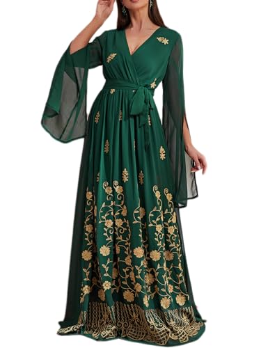 knee length dresses for ladies Alma Embroidered Maxi Dress Black / M