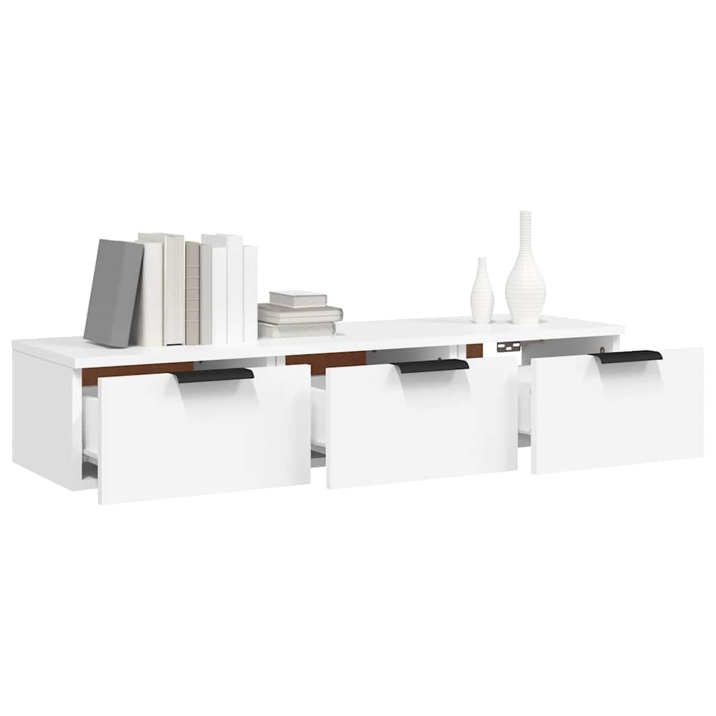 Armadio da parete bianco in legno 102 x 30 x 20 cm con cassetto e porta, spazio per soggiorno, camera da letto, ufficio, corridoio, scaffale versatile e sistema di organizzazione