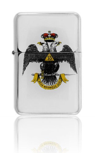 Masonic 33rd Degree Windproof Oil Lighter - Black, Classic Style - Christmas, Halloween & Valentine's Day Gift