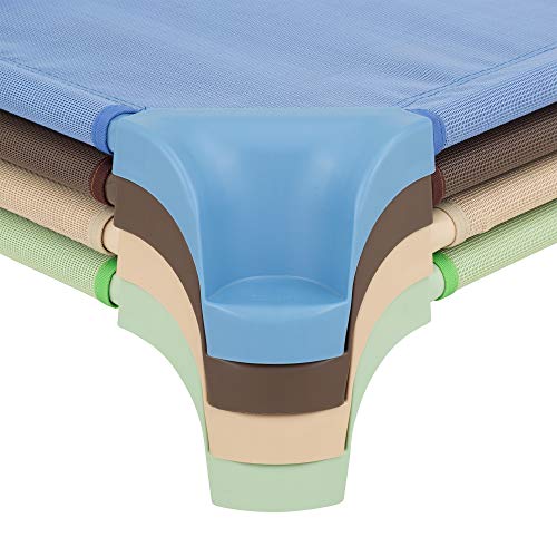 Image of Sprogs Heavy-Duty Stackable Standard Size 52 inchL Daycare Cots for Kids and Toddlers, Stacking Preschool Classroom Kids Cots for Sleeping, Resting, Naptime, Pack of 16, Natural Colors