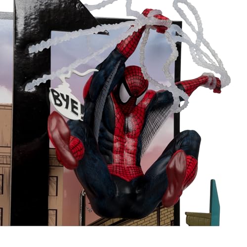McFarlane Marvel Spider-Man (Spider-Man #6) 1:10th Scale Collectible with Scene Toys, Multicolor, 7 in - Image 3