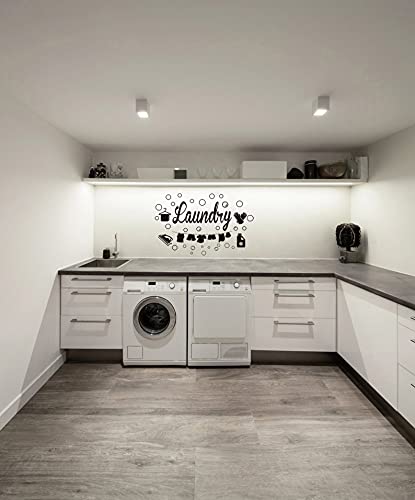 Summerjokes Laundry Funny Wall Sticker Decal Vinyl Sticker, Family Bathroom Toilet Spa Art Wall Decoration #TOP2