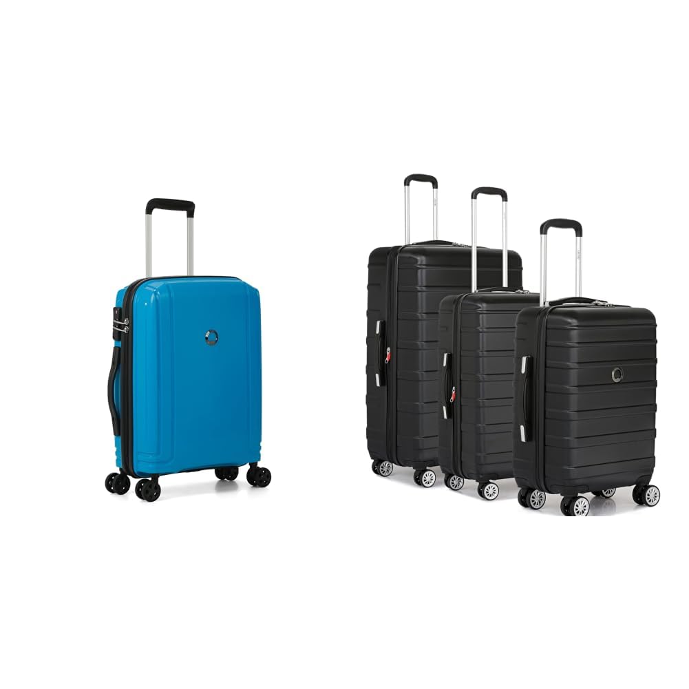 delsey paris Brisban 55 cms Small Cabin Polypropylene Hard Sided 8 Wheels Spinner Suitcase/Trolley + Margot Trolley Bags Set of 3 Cabin, Medium & Large Luggage Premium Hardside Polycarbonate-picture-25