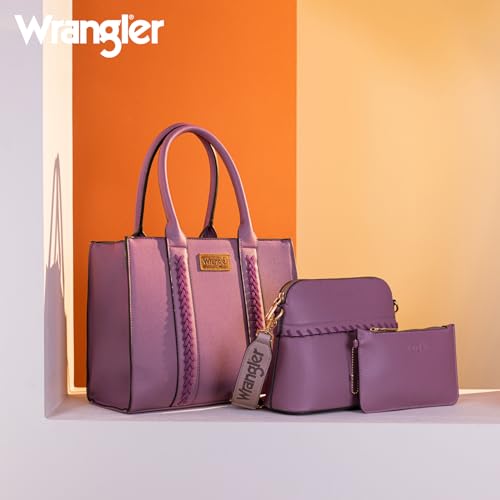 Image of Wrangler 3PCS Purses for Women Tote Bag Crossbody Handbag and Wallet Set with Guitar Strap