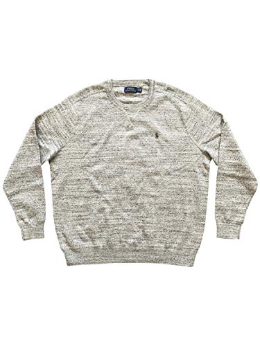 Polo Ralph Lauren Men's Big & Tall Crew Neck Pullover Sweater Long Sleeve Sweaters (4XLT, Grey Heather)