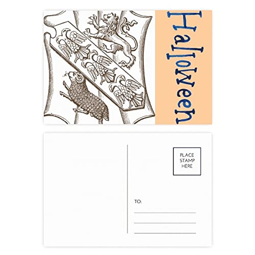 Cartes postales d'Halloween lot de 20 motif mouton baroque noir et blanc vintage