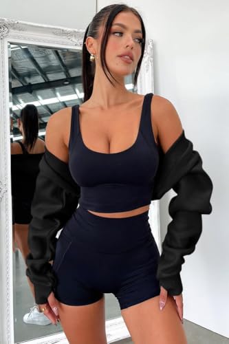 Zwurew Women's Bolero Shrug Long Sleeve Cropped Sweatshirt with Thumb Hole Workout Shrugs Open Front Y2K Tops 20254