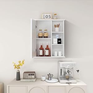Bathroom Wall Cabinet Over The Toilet Storage Cabinet Wall Mounted Storage Cabinet Wooden Medicine Cabinets for Bathroom Laundry Room Kitchen White