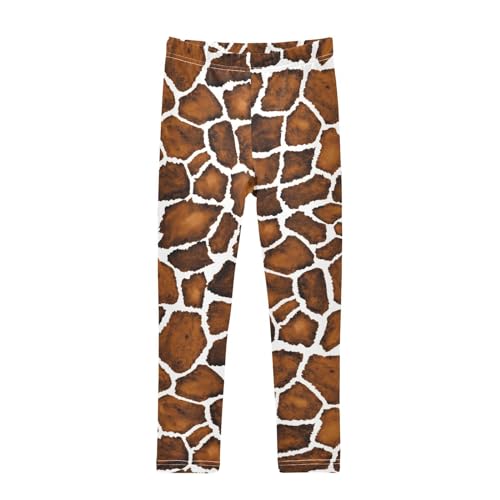 Watercolr Giraffe Print Girls' Leggings Footless Tights Leggings Ankle Length Toddler Kids Pants Size 5T